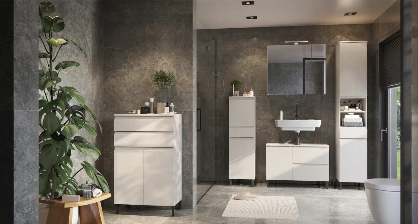 Waschbeckenunterschrank Germania Scantic Braun MDF mit Dämpfung