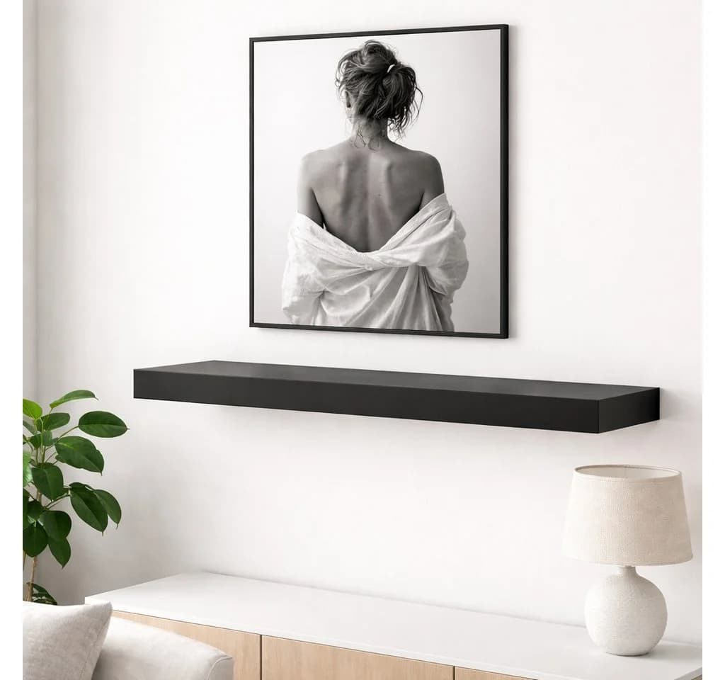Pekodom Wandregal Big Board MDF Klavierlack Schwarz