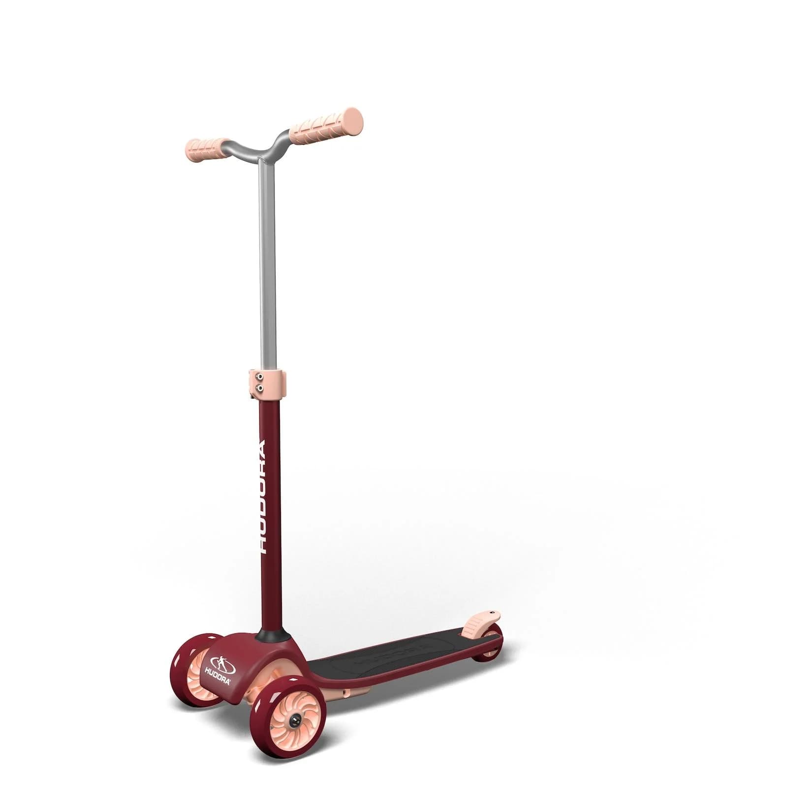 Hudora Tri-Scooter bordeaux mit Doppel-Laufreifen