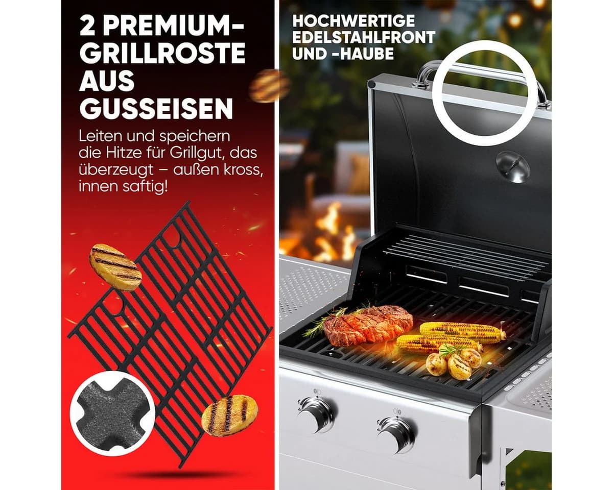 ProfiCook Gasgrill PC-GG 1309 mit Gusseisenrosten