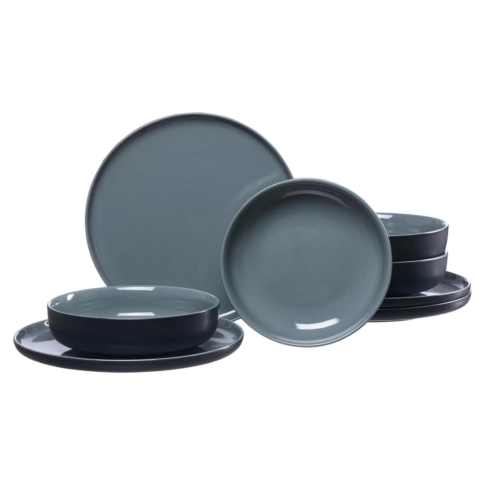 Ritzenhoff & Breker Tafelservice Jasper 8-tlg. Schwarz Steinzeug