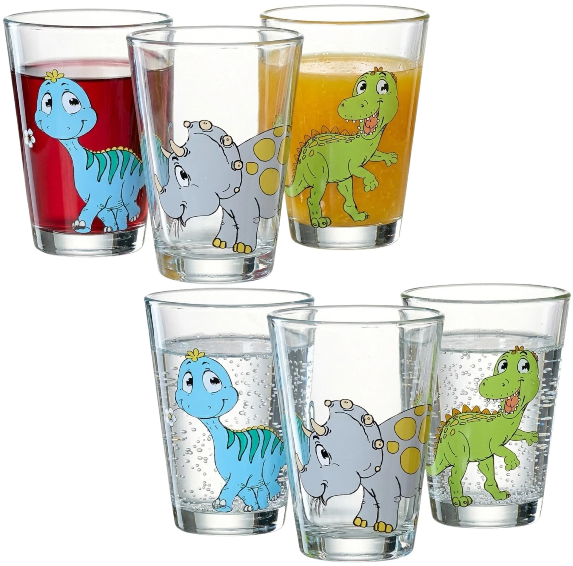 Ritzenhoff & Breker Kinderbecher Dino-Set 6-teilig Bunt Glas