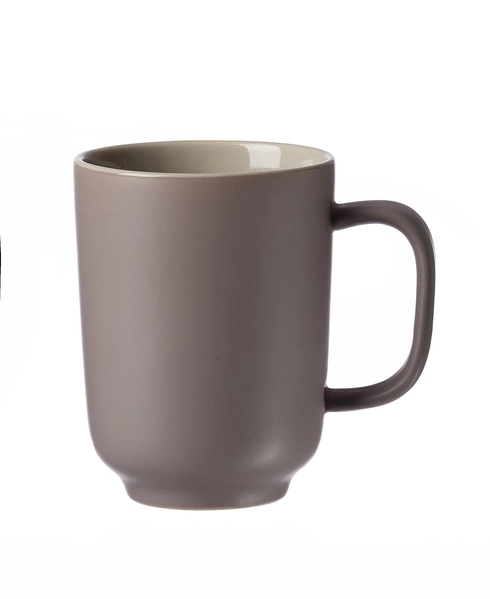 Henkelbecher JASPER Steinzeug Taupe/Weiß 320 ml