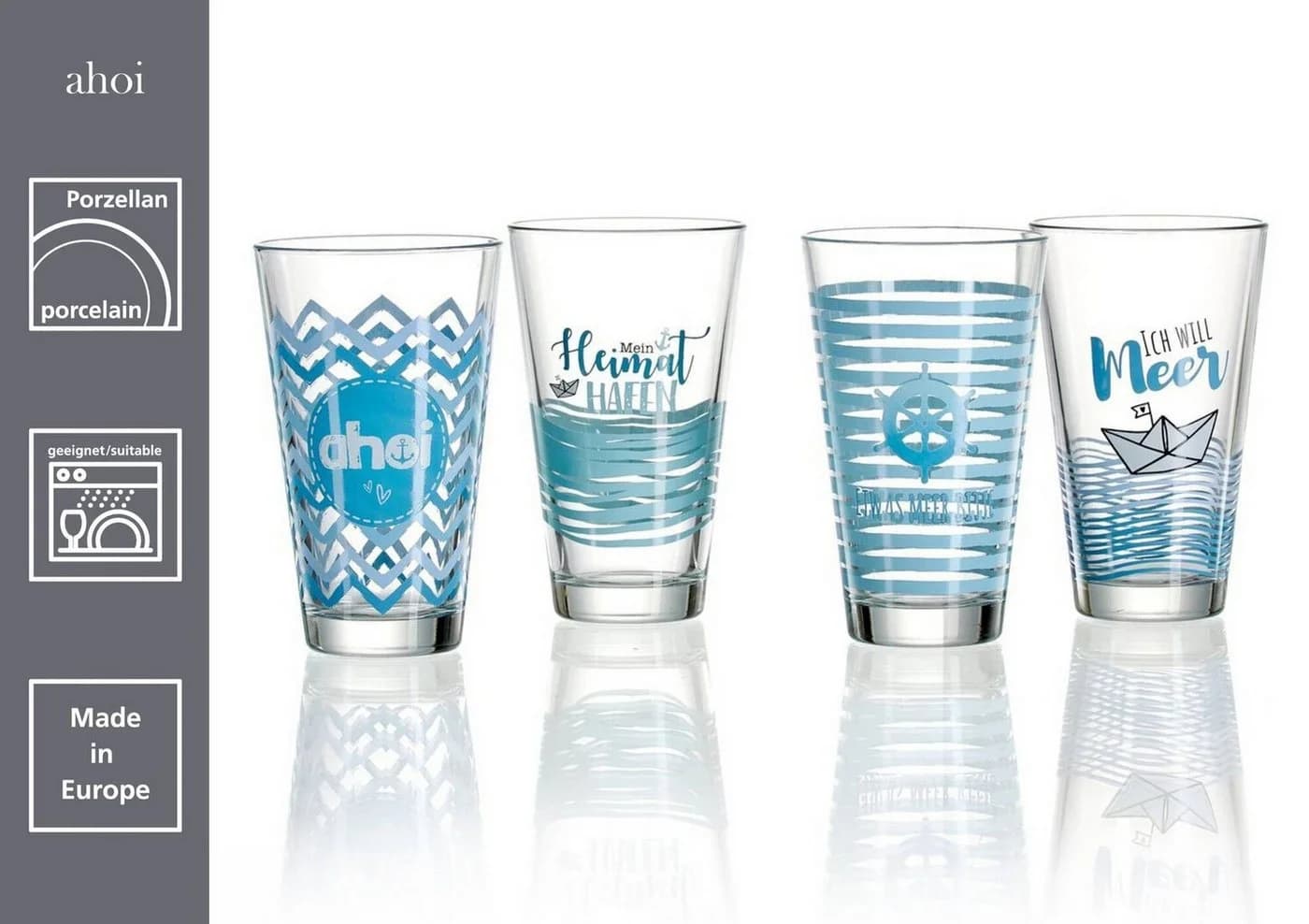 Ritzenhoff & Breker Trinkglas Ahoi Blau 330 ml