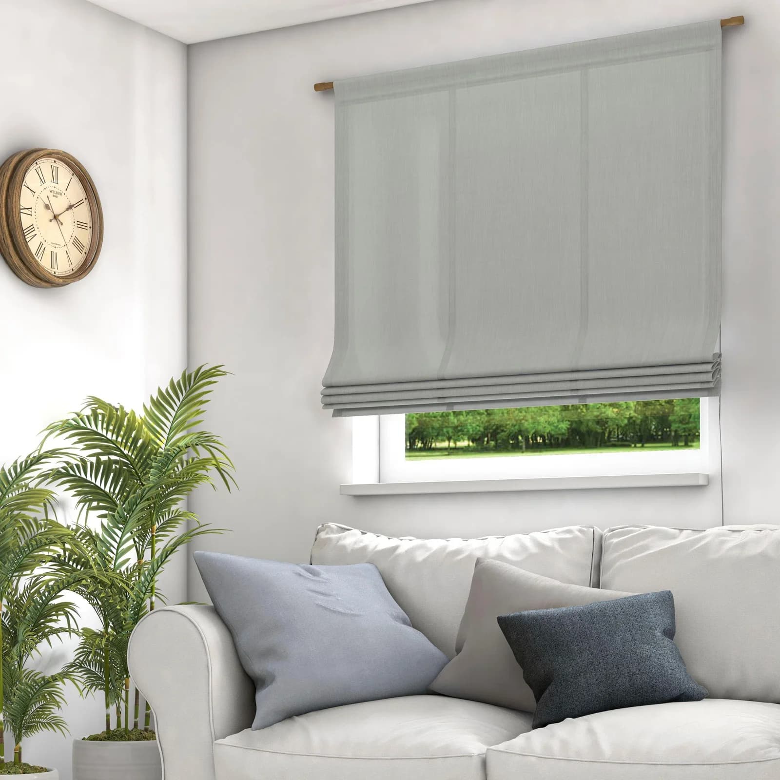 Raffrollo Neutex for you! Mara-ECO Jacquard 80x140 cm Hellgrau