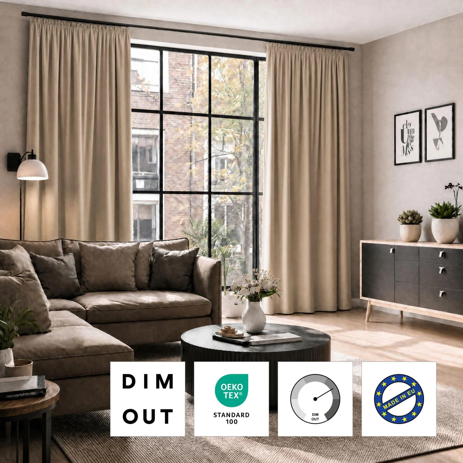 OTTO HOME Verdunkelungsvorhang ELVIA Uni Beige Maßanfertigung
