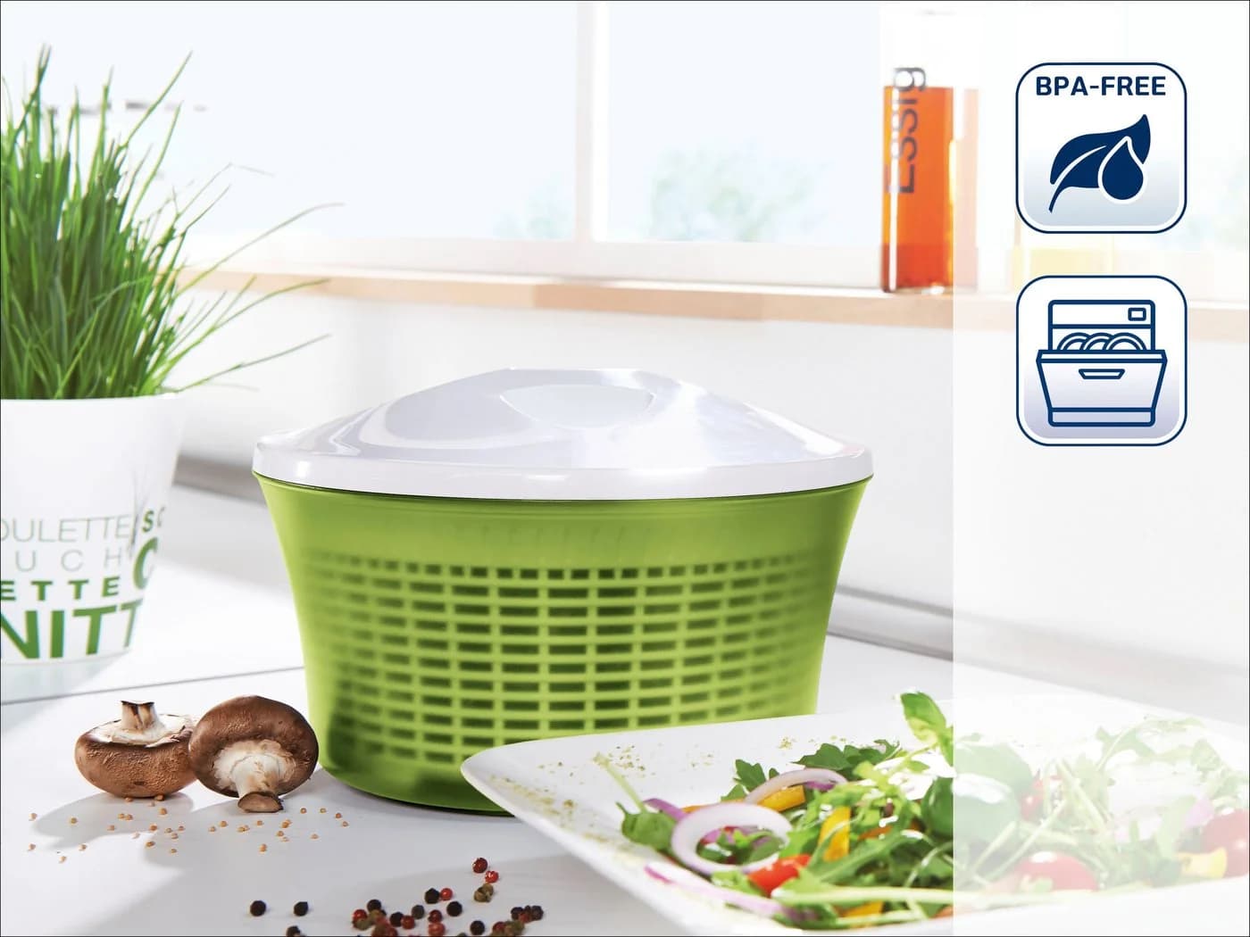 LEIFHEIT Comfort Line Salatschleuder 5L grün/weiß