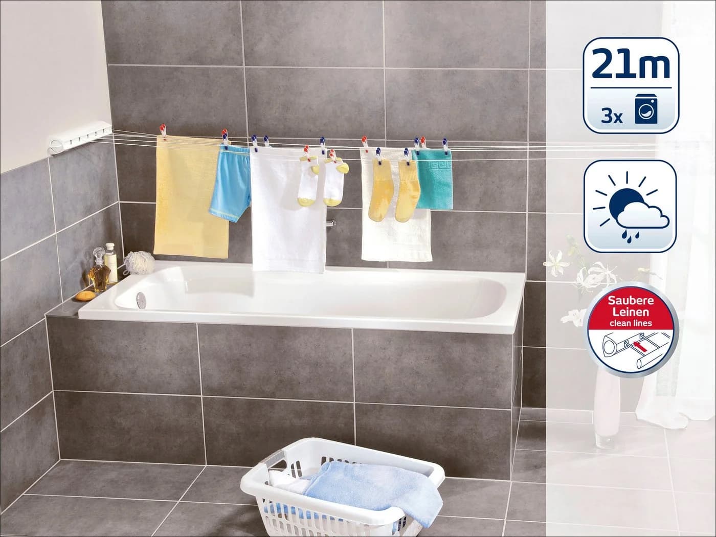 Leifheit Wandwäschetrockner Rollfix 210 Weiß