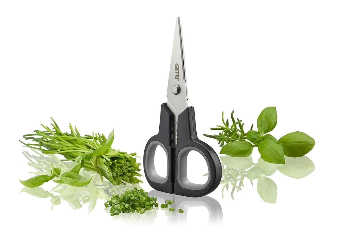 GEFU Kräuterschere BOTANICO Edelstahl mit Soft-Touch-Griff und Schutzkappe