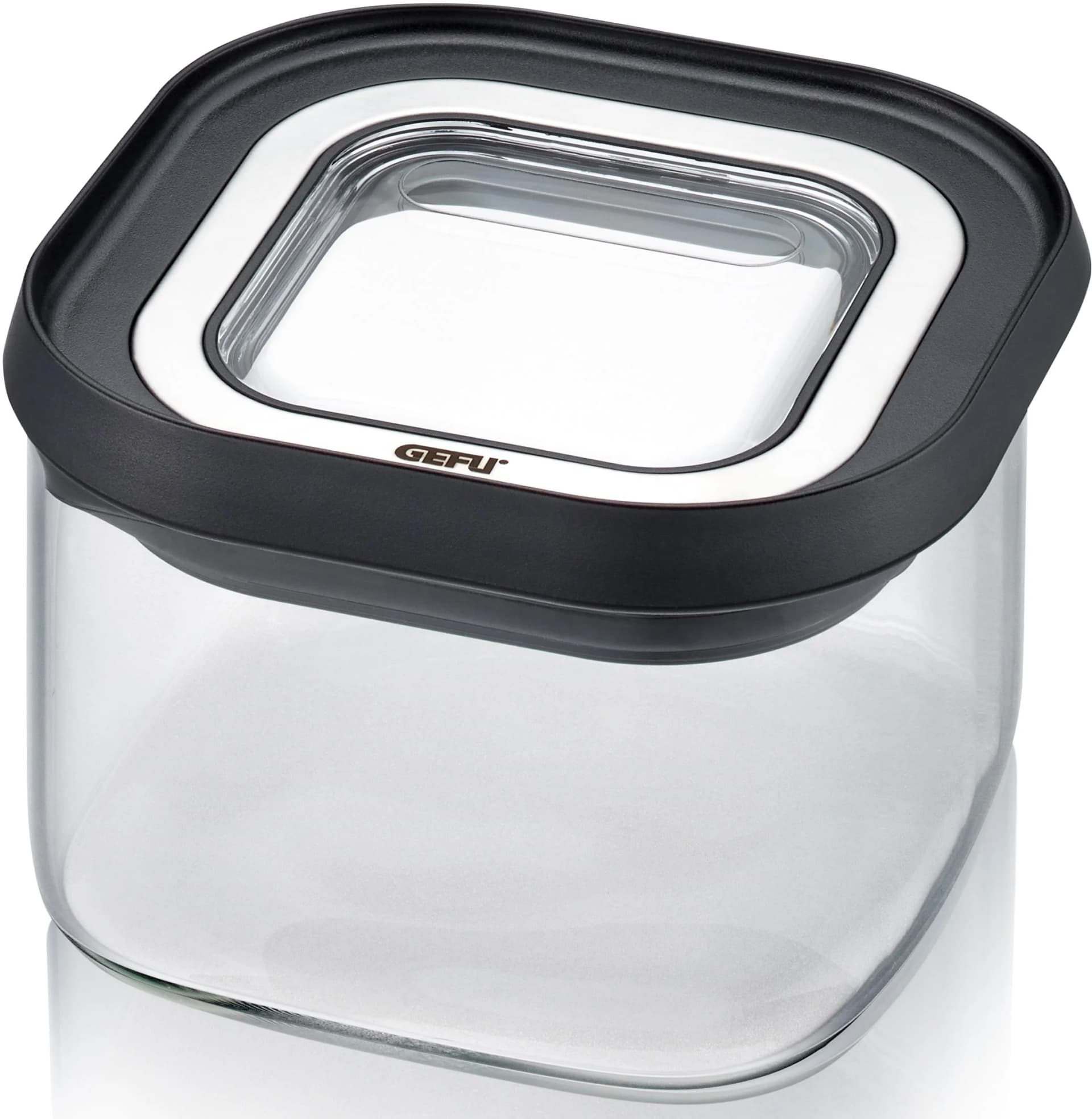 GEFU Vorratsdose PANTRY Schwarz Transparent Borosilikatglas