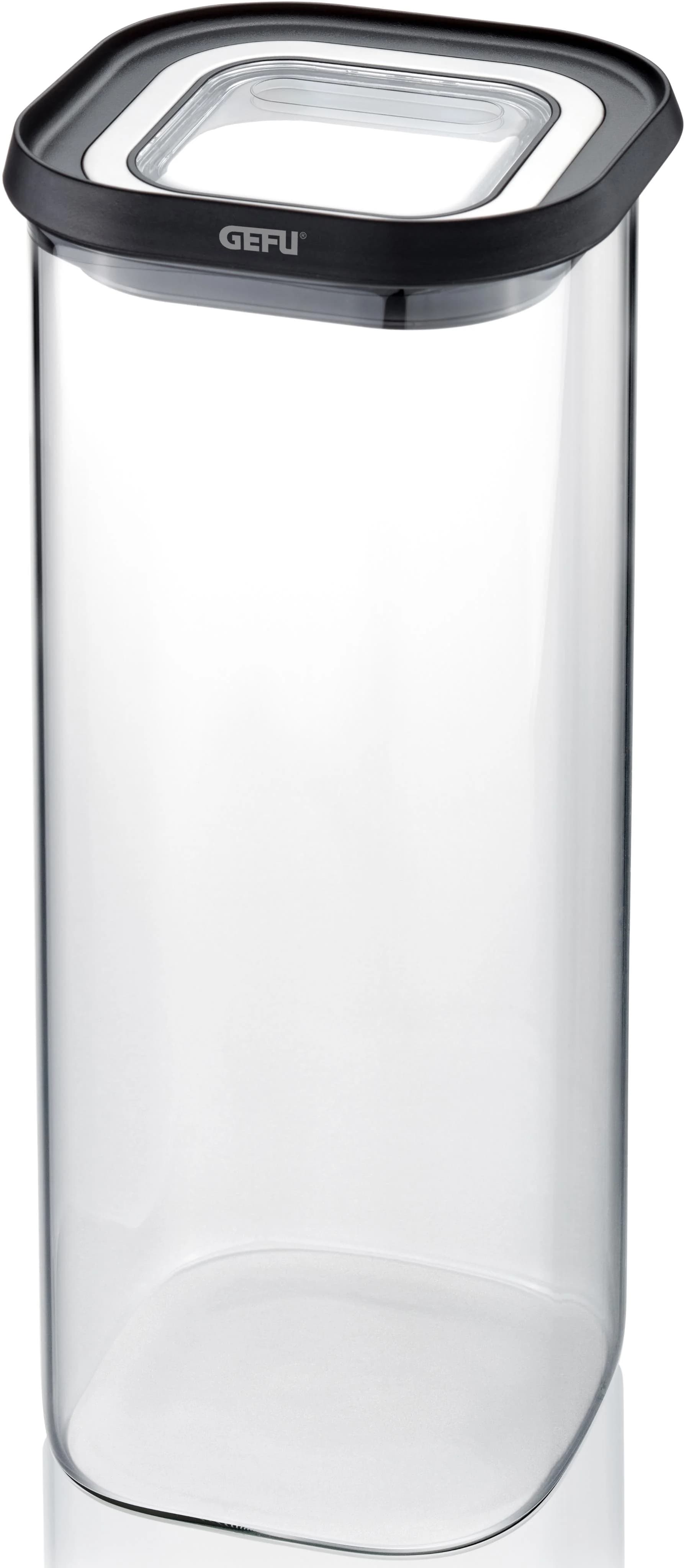 GEFU Vorratsdose PANTRY Schwarz Transparent Borosilikatglas