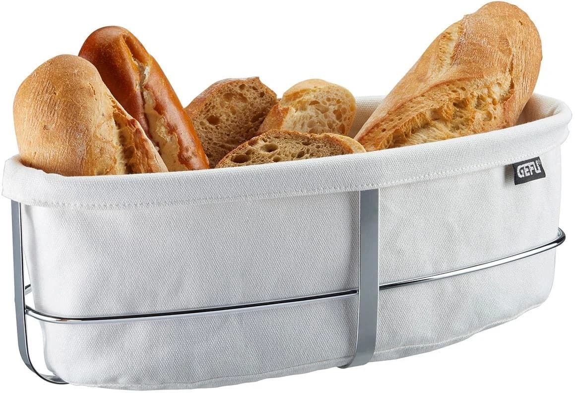 GEFU Brotkorb BRUNCH oval Weiß Edelstahl