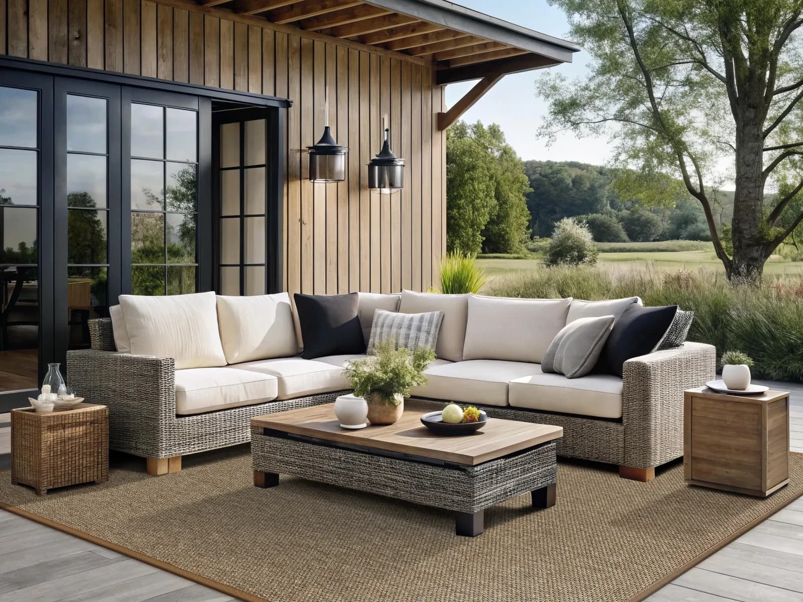 DEKOWE Naturino Prestige Teppich Nussbraun Sisal Optik Outdoor