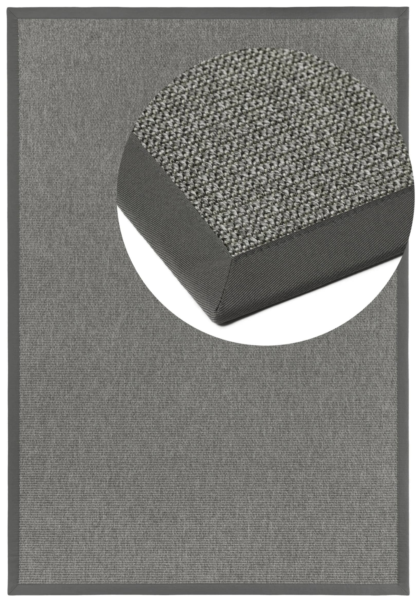 DEKOWE Basic S2 Twill Teppich Grau Sisaloptik 80x150cm