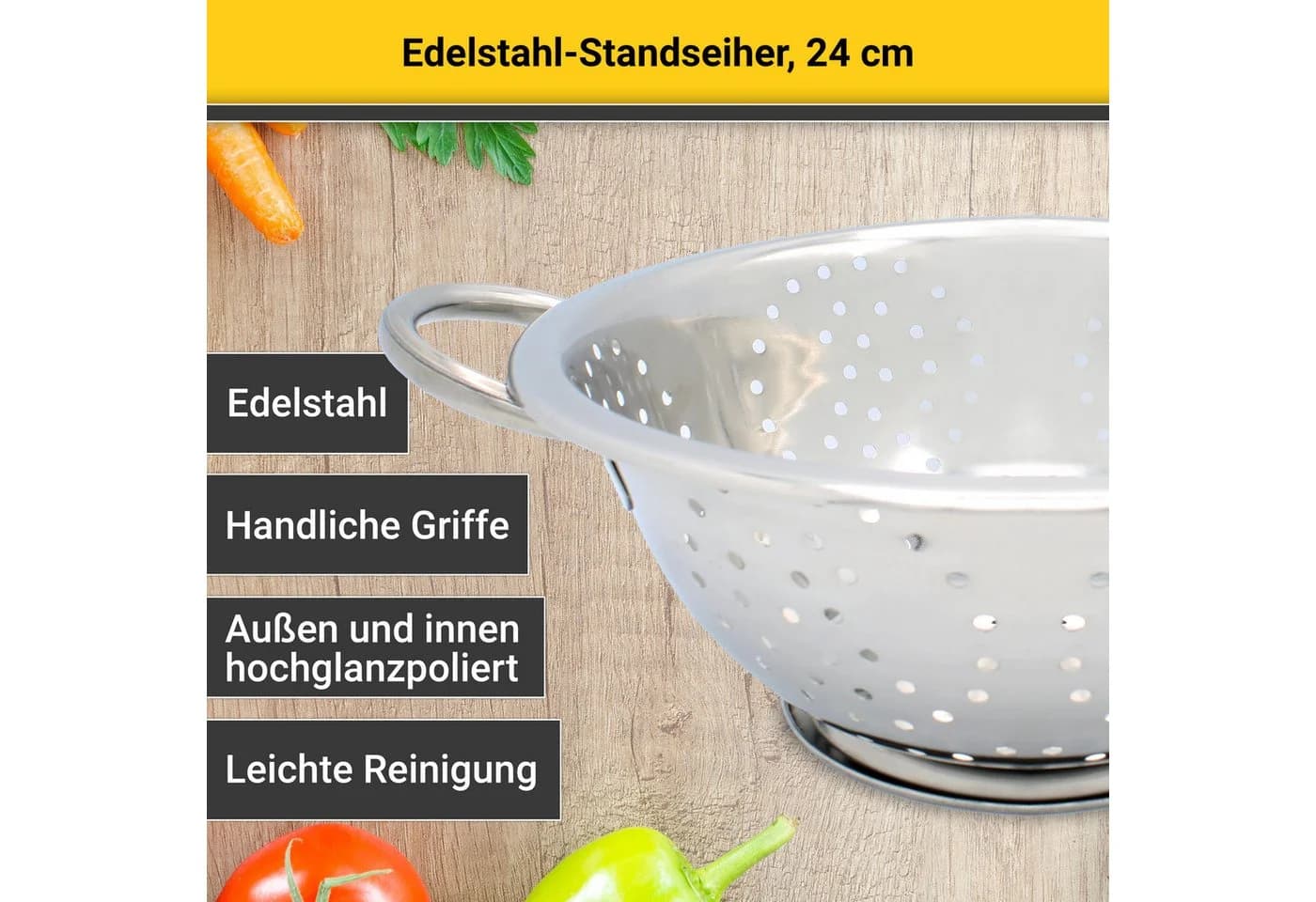 Krüger Standseiher Edelstahl glänzend poliert Ø 24 cm