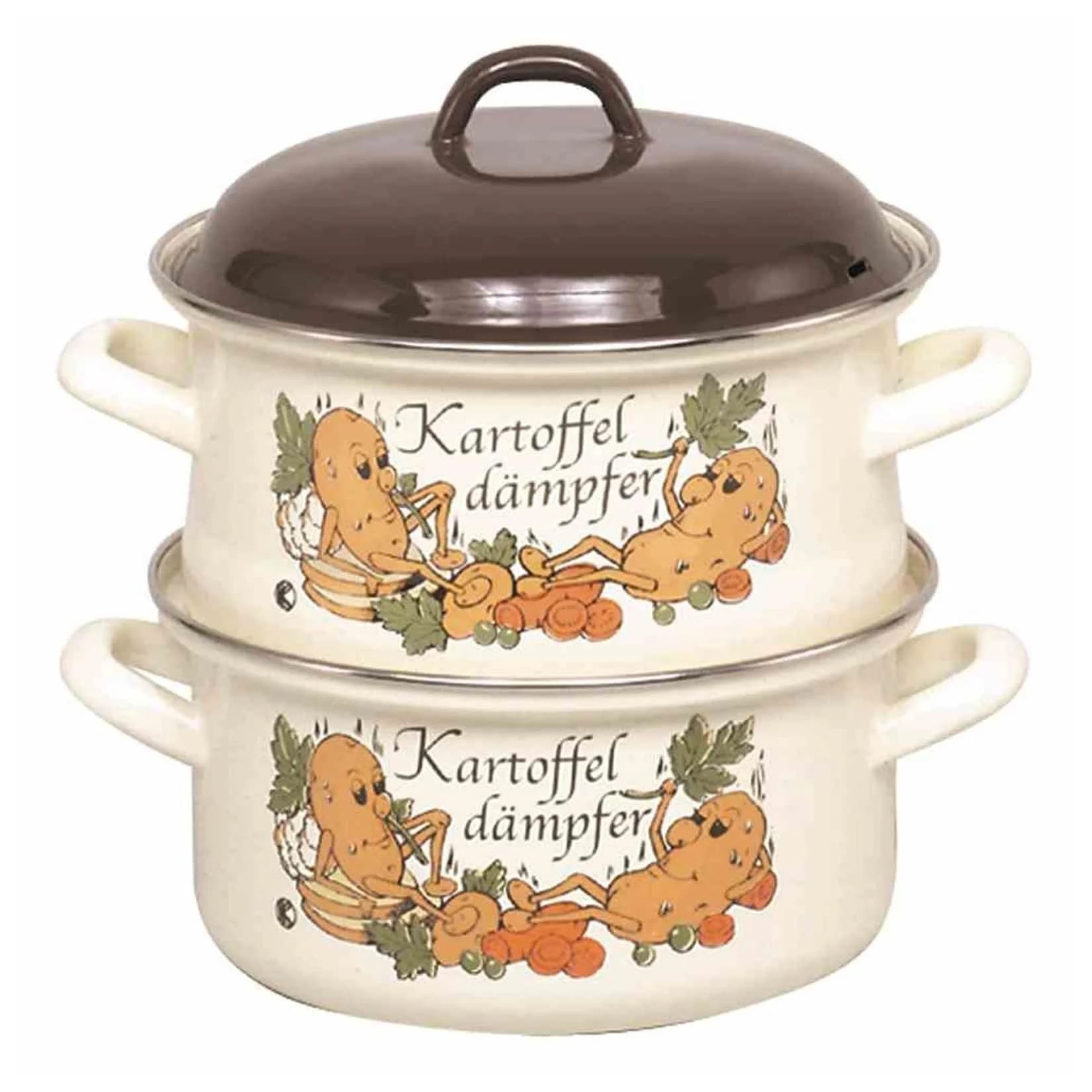 Dampfgartopf KRÜGER Kartoffel Beige Schwarz 20cm Induktion