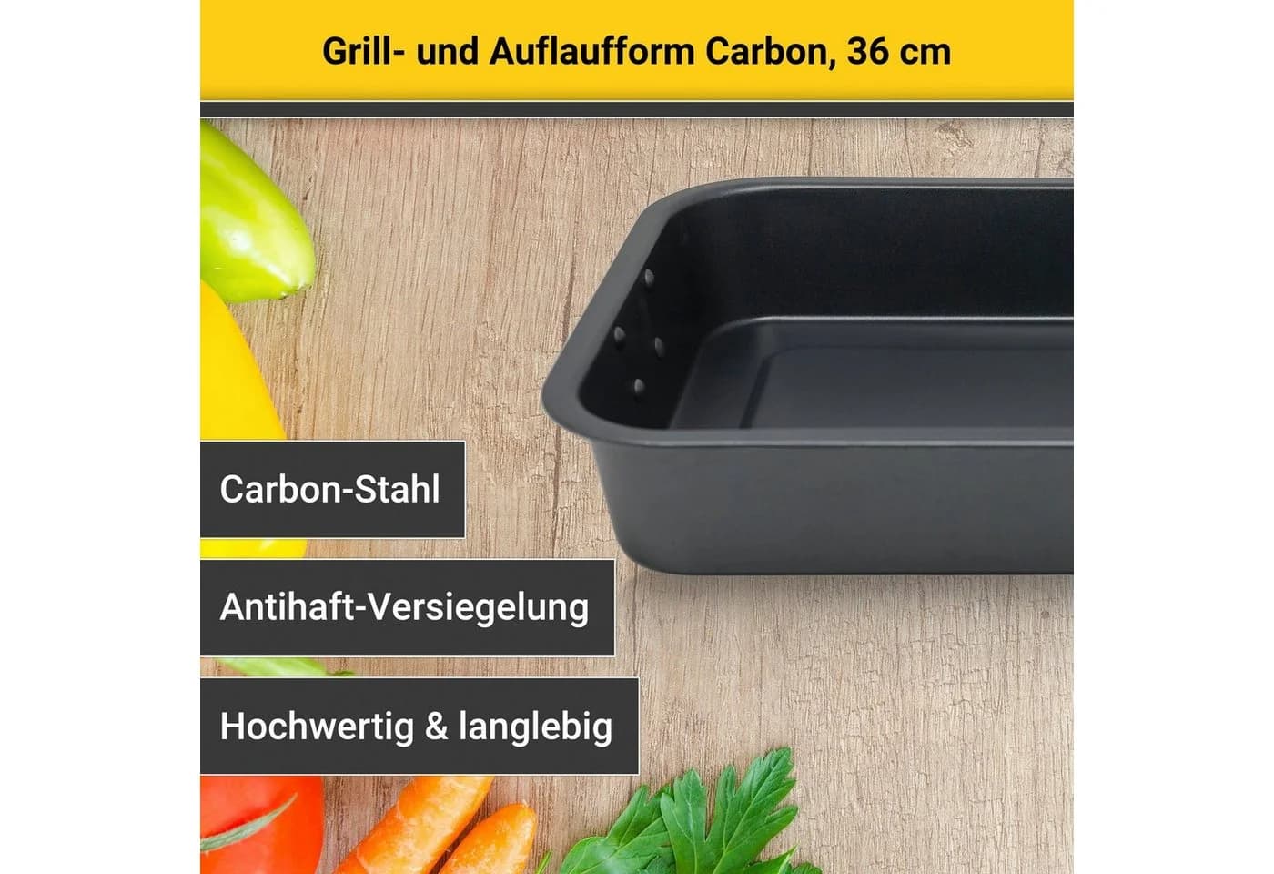 Krüger Auflaufform schwarz mit Antihaft-Beschichtung