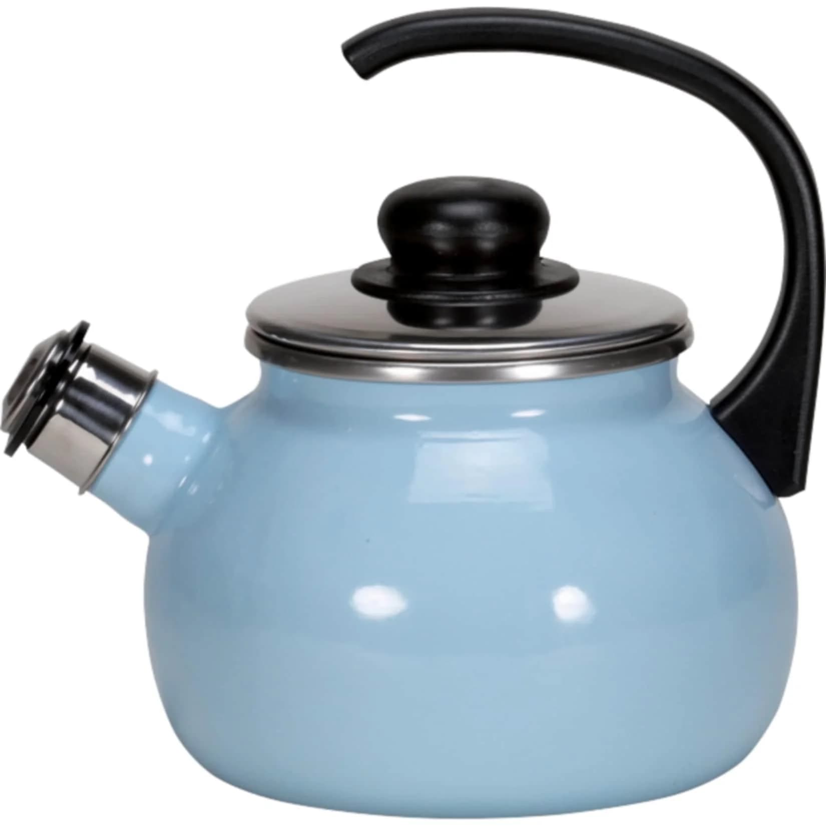 Emaille-Flötenkessel SYLT 2 Liter Pastell-Blau