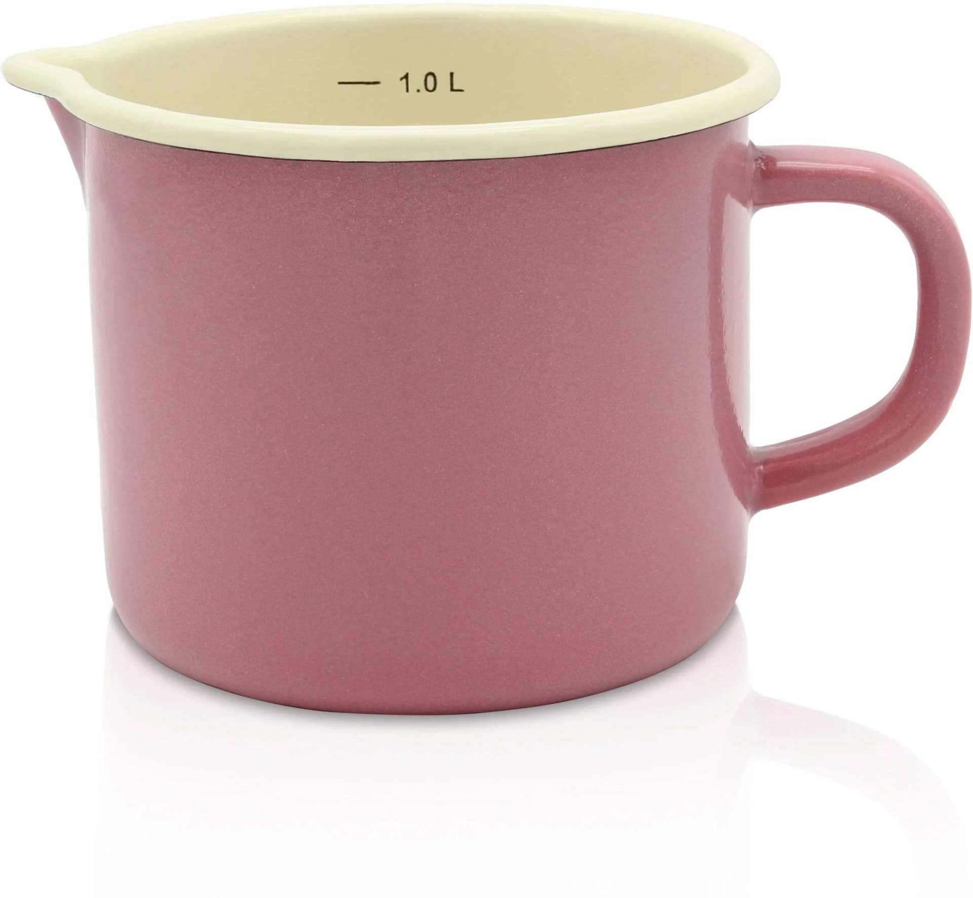 Milchtopf KRÜGER Rosa Emaille 1 Liter Induktion
