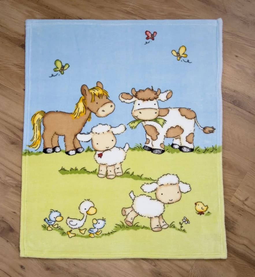 Herding Baby Kuscheldecke Bauernhoftiere Flausch Microfaser