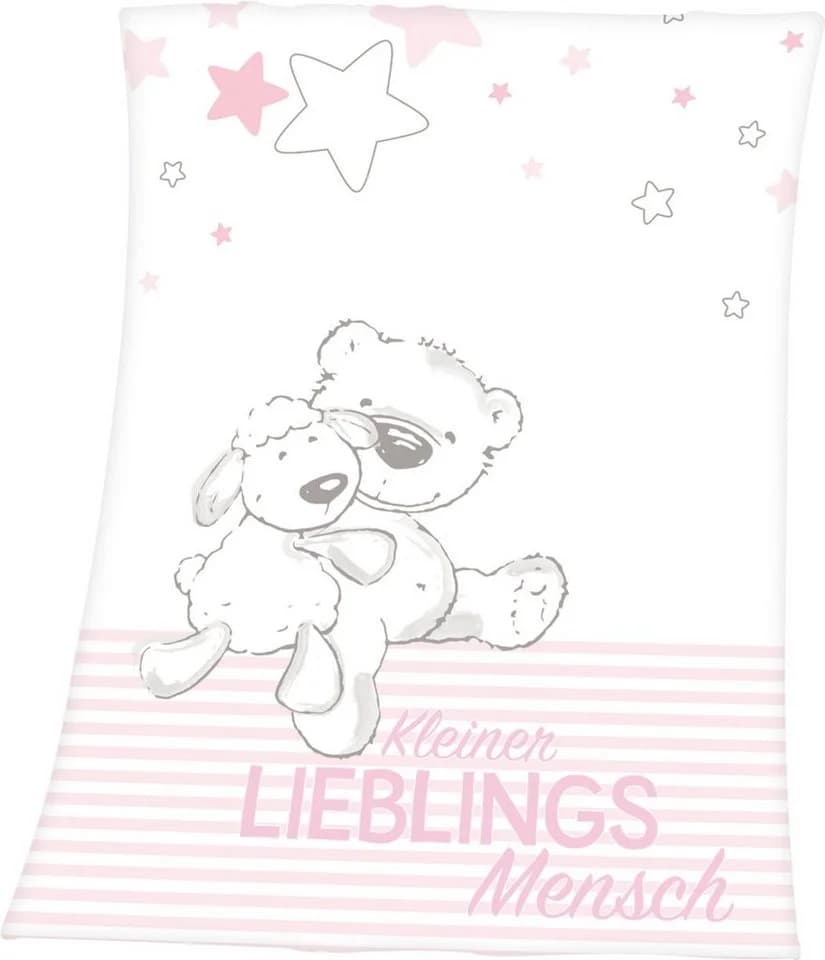 Babydecke Kleiner Lieblingsmensch Baby Best Rosa Microfaserflausch Kuscheldecke