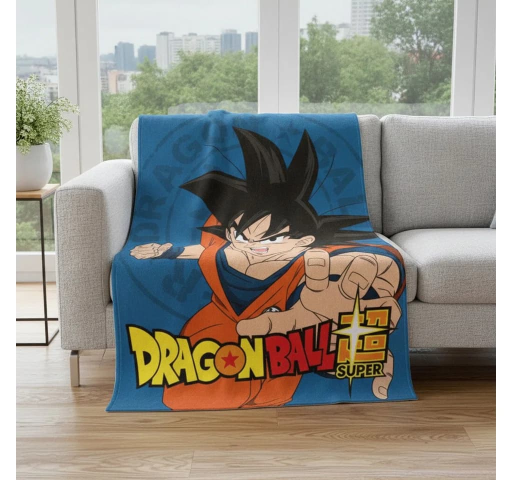 Herding Dragonball Super Flanell-Flauschdecke Blau