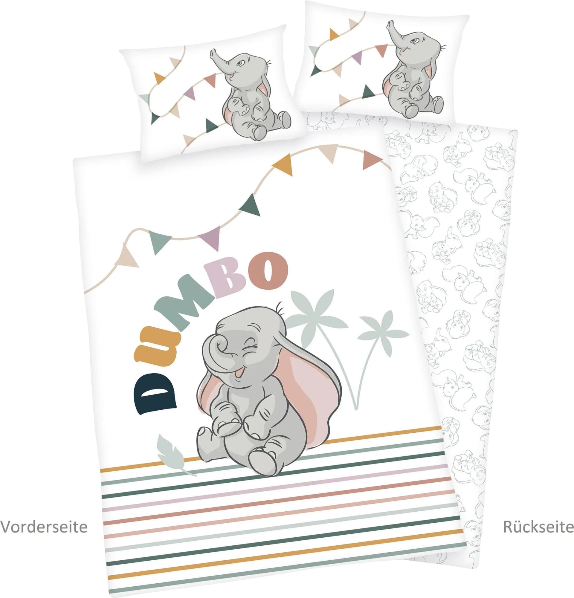 Disney Babybettwäsche Dumbo Flanell Bunt