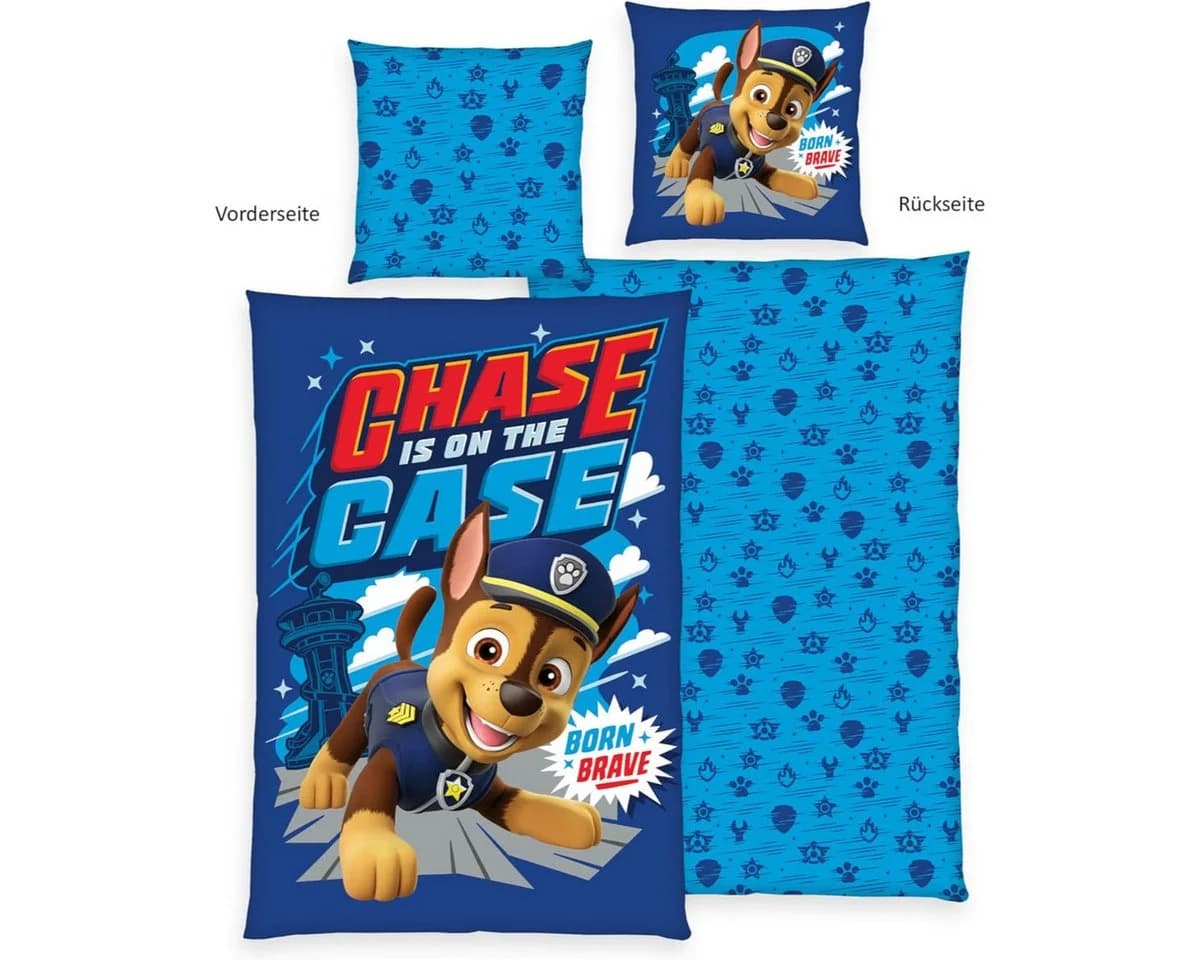 PAW PATROL Kinderbettwäsche 135x200 cm Baumwolle Wendemotiv Blau