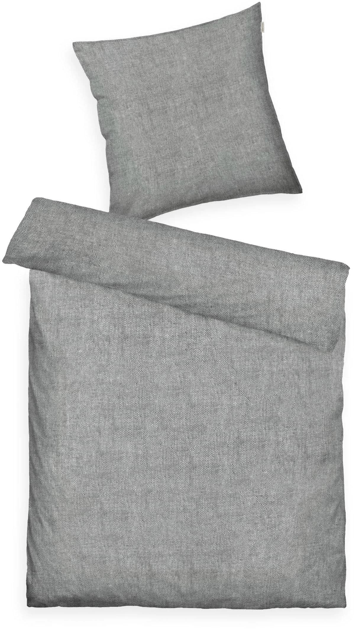 TOM TAILOR HOME Bettwäsche Woven Melange Grau Soft Grau Flanell