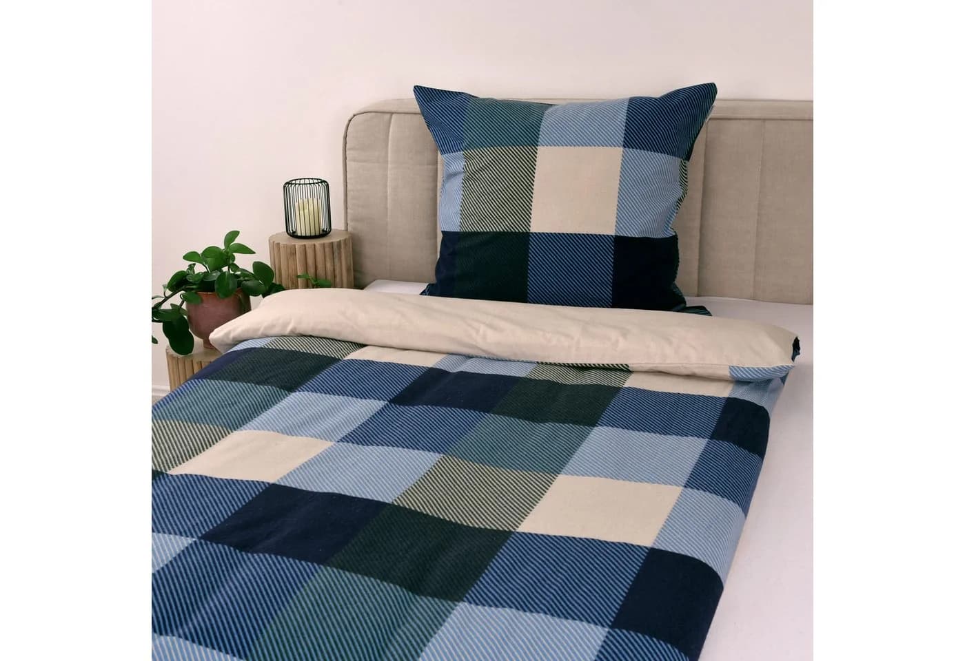 TOM TAILOR HOME Wendebettwäsche BOLD MOSAIC Navy Forest Flanell