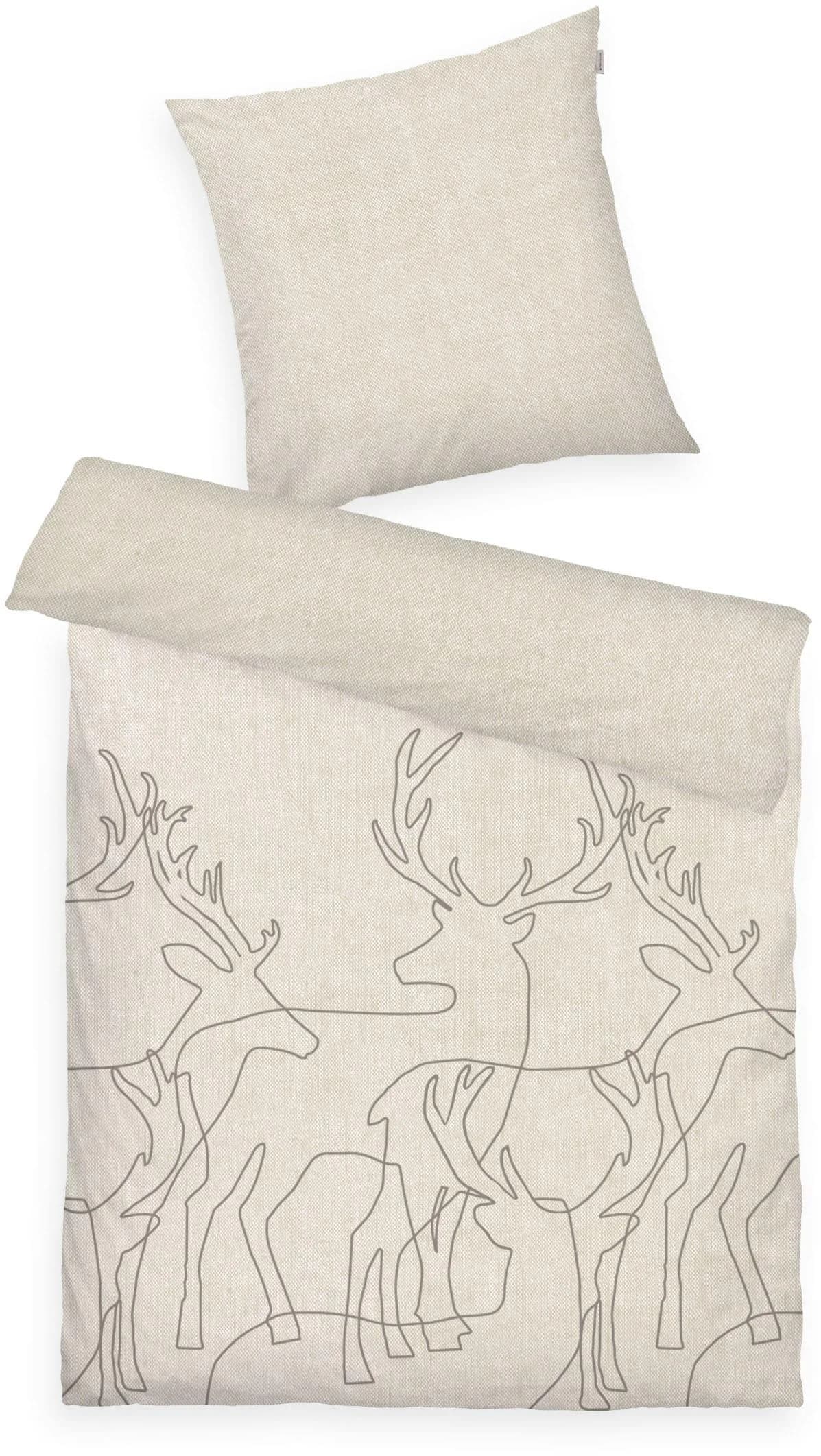TOM TAILOR HOME Wendebettwäsche Lennart Beige Braun Flanell
