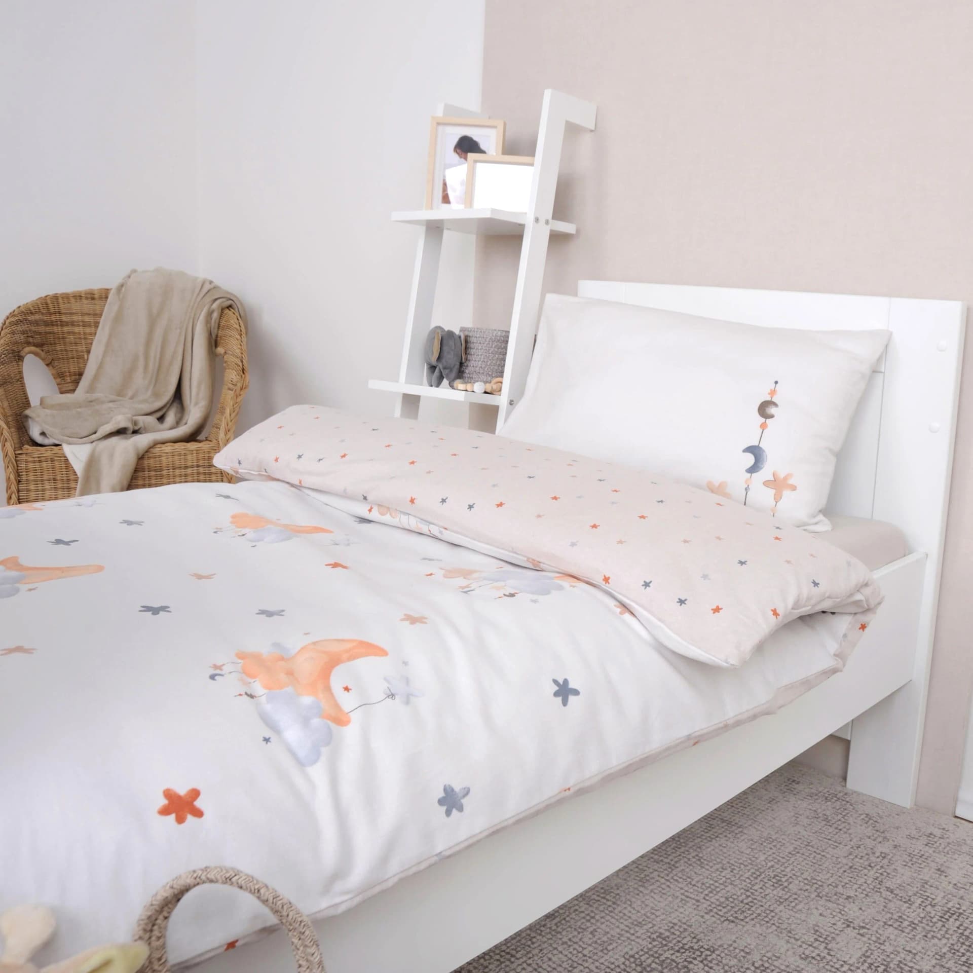 Baby Best Babybettwäsche Moon and Stars Bunt Flanell 100% Baumwolle