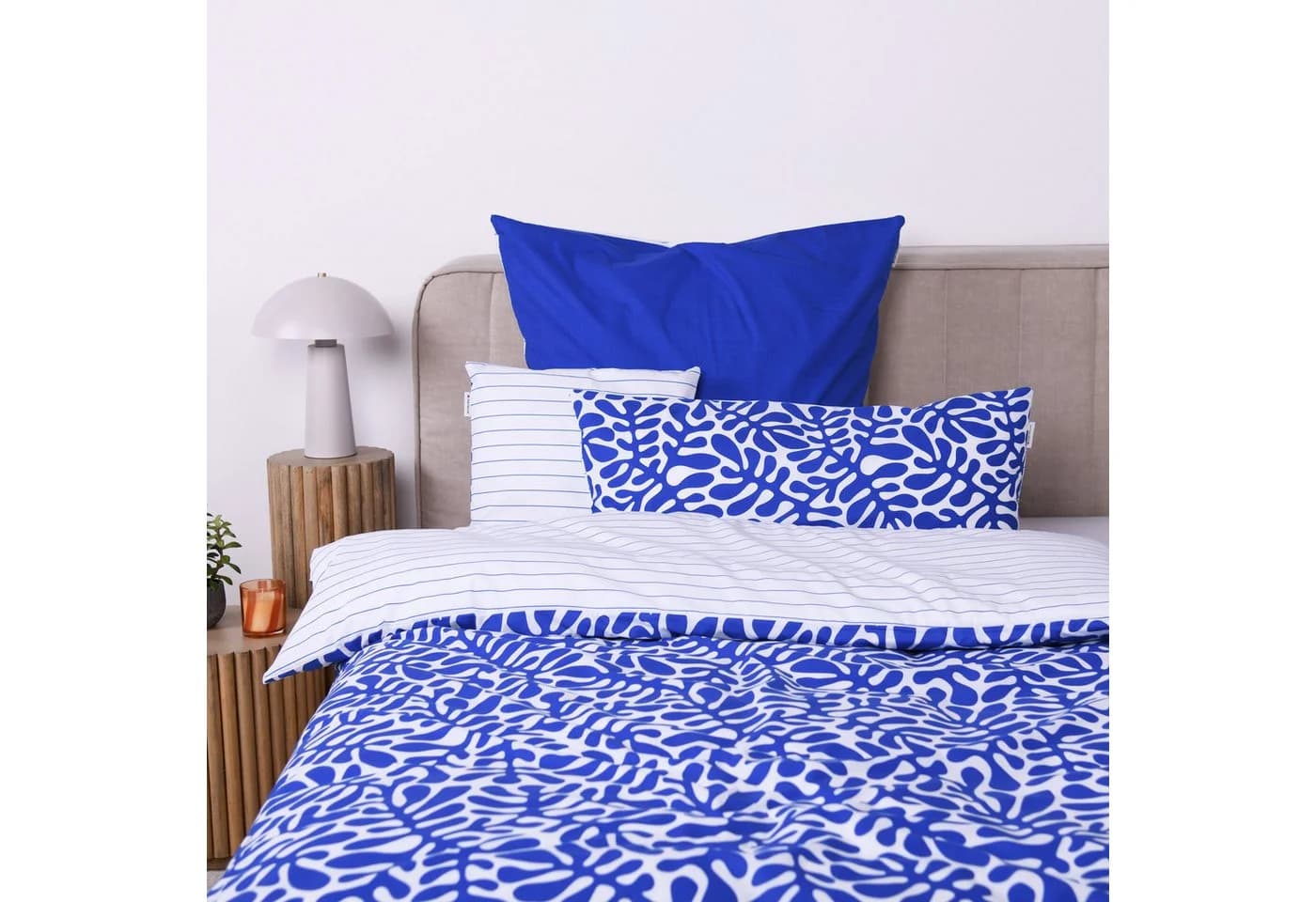 TOM TAILOR HOME Kissenhülle Cobalt Blau Baumwolle Renforcé