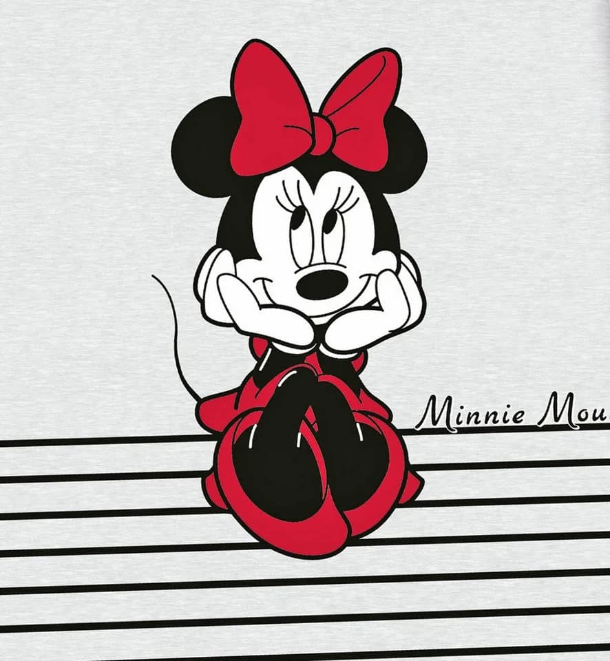 Disney Minnie Mouse Bettwäsche - Grau, Schwarz, Rot