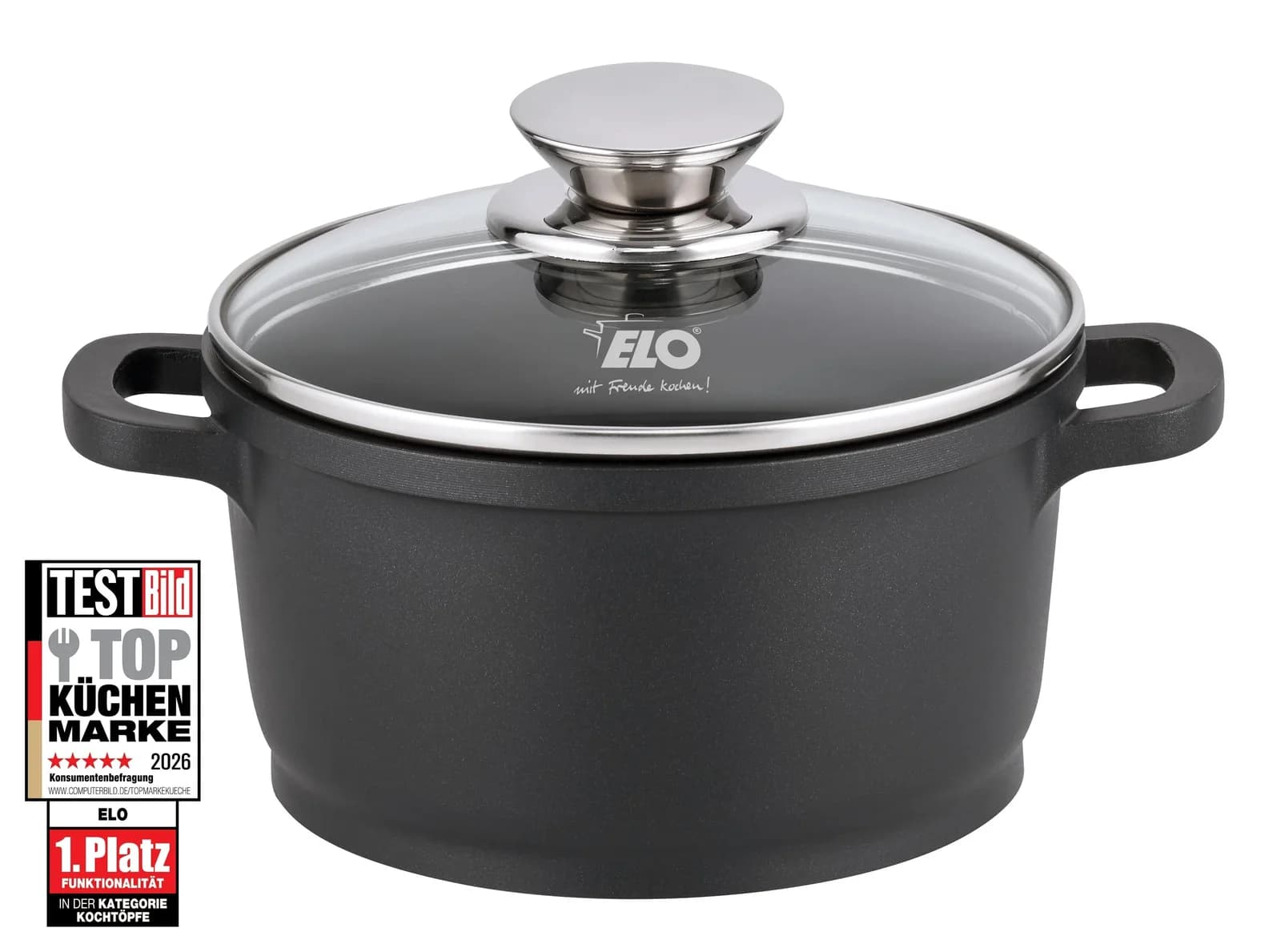 Kochtopf ELO Alucast schwarz 16cm Induktion