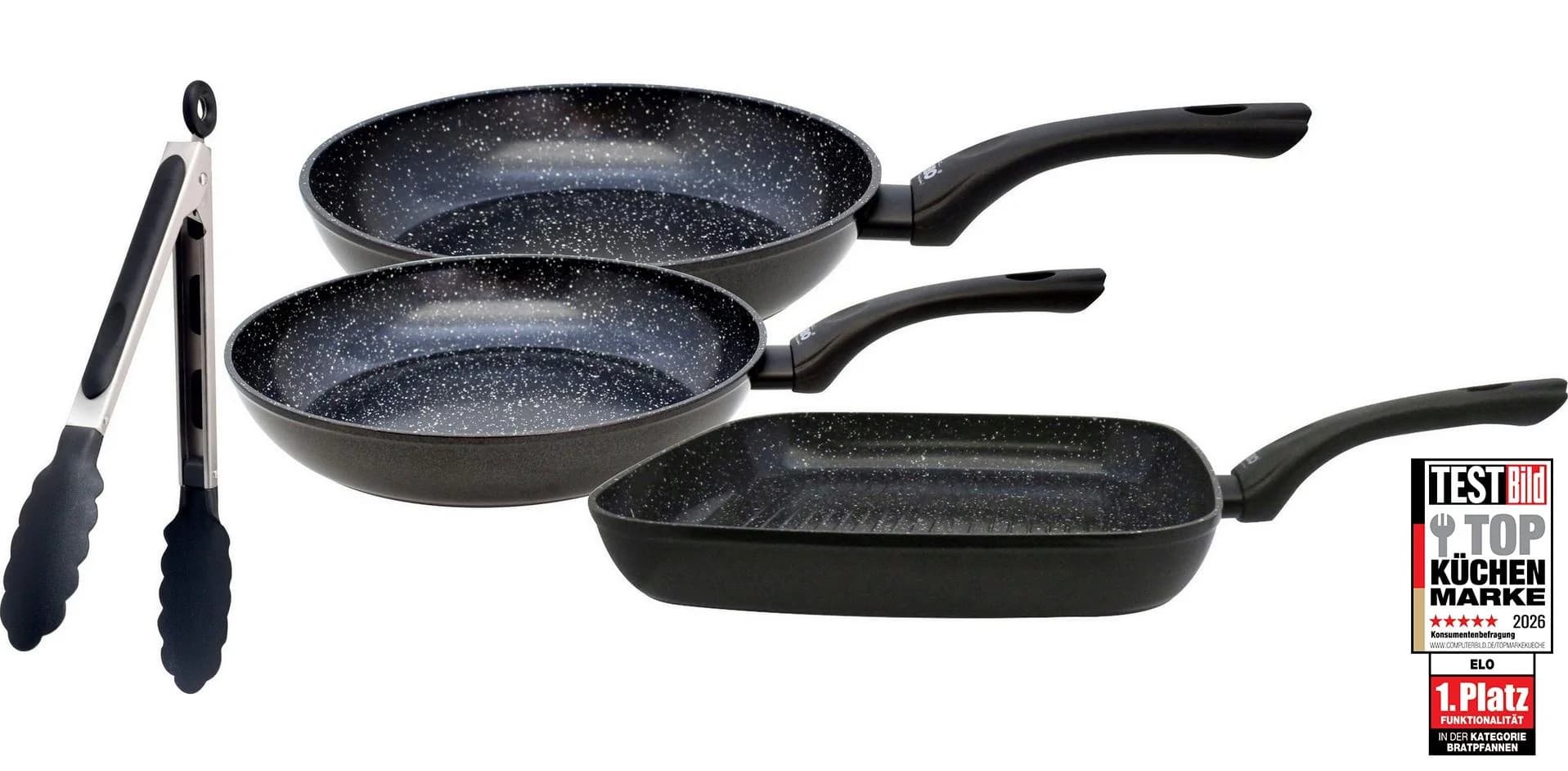 Pfannen-Set ELO 'Pure Belugo' - 3-teilig, Schwarz, Keramik