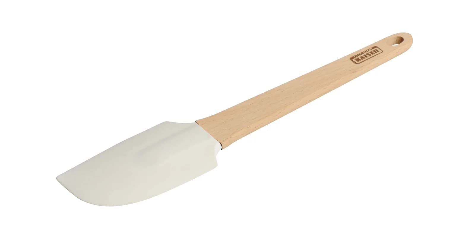 Teigschaber KAISER CLASSIC Silikon mit Holzgriff Braun/Weiß