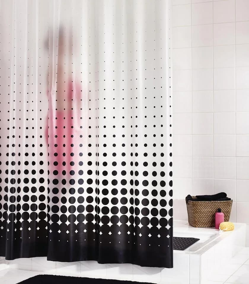 Ridder Duschvorhang Blacky Semitransparent-schwarz 120 cm
