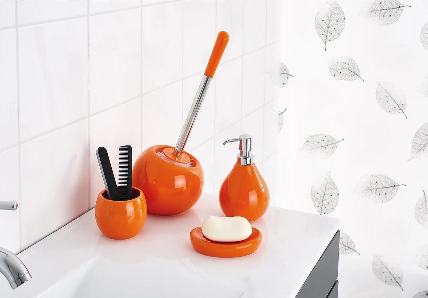 Ridder WC-Bürste Belly Set grau mit austauschbarem Kopf