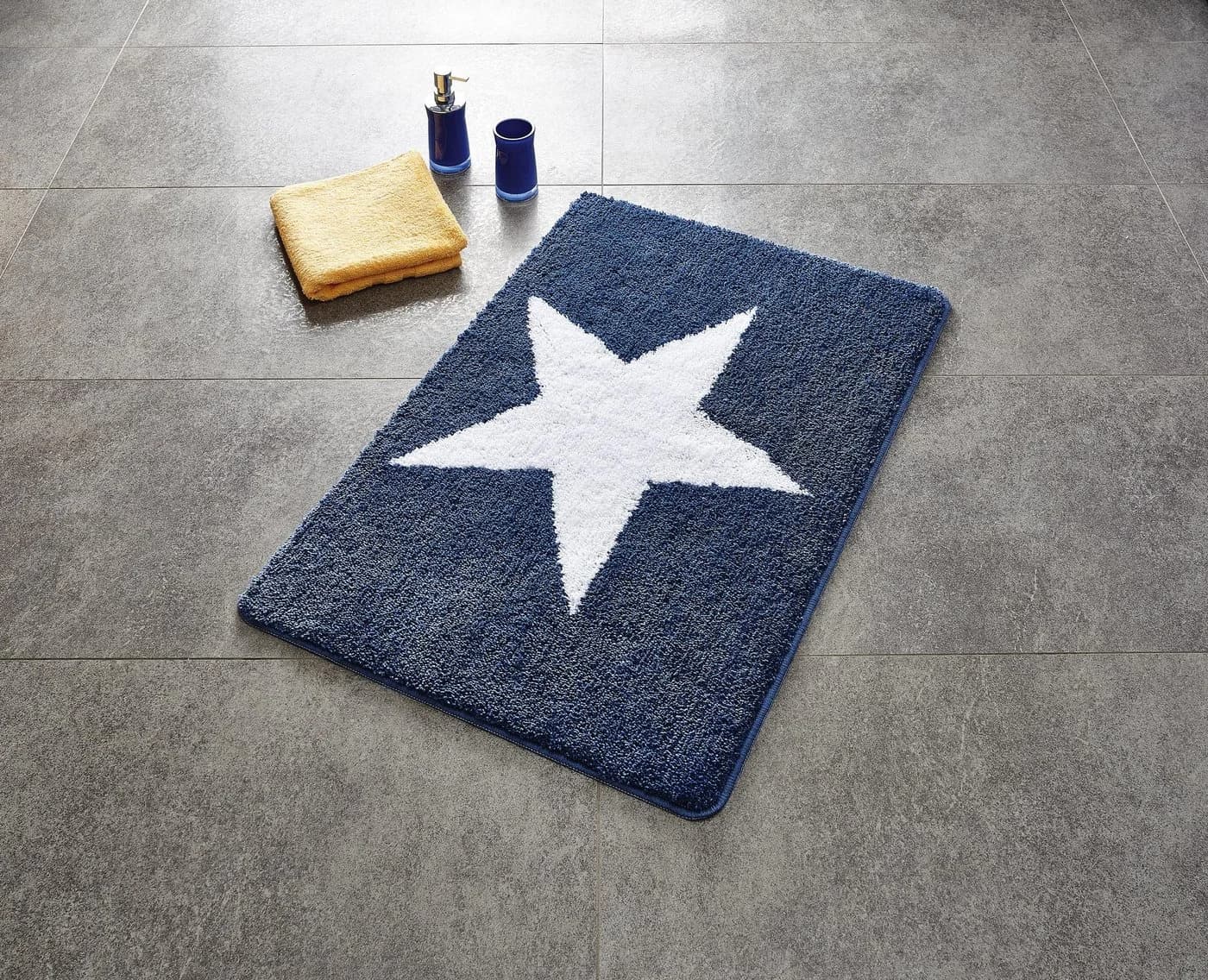 Ridder Badematte Star schwarz 100% Polyester-Microfaser