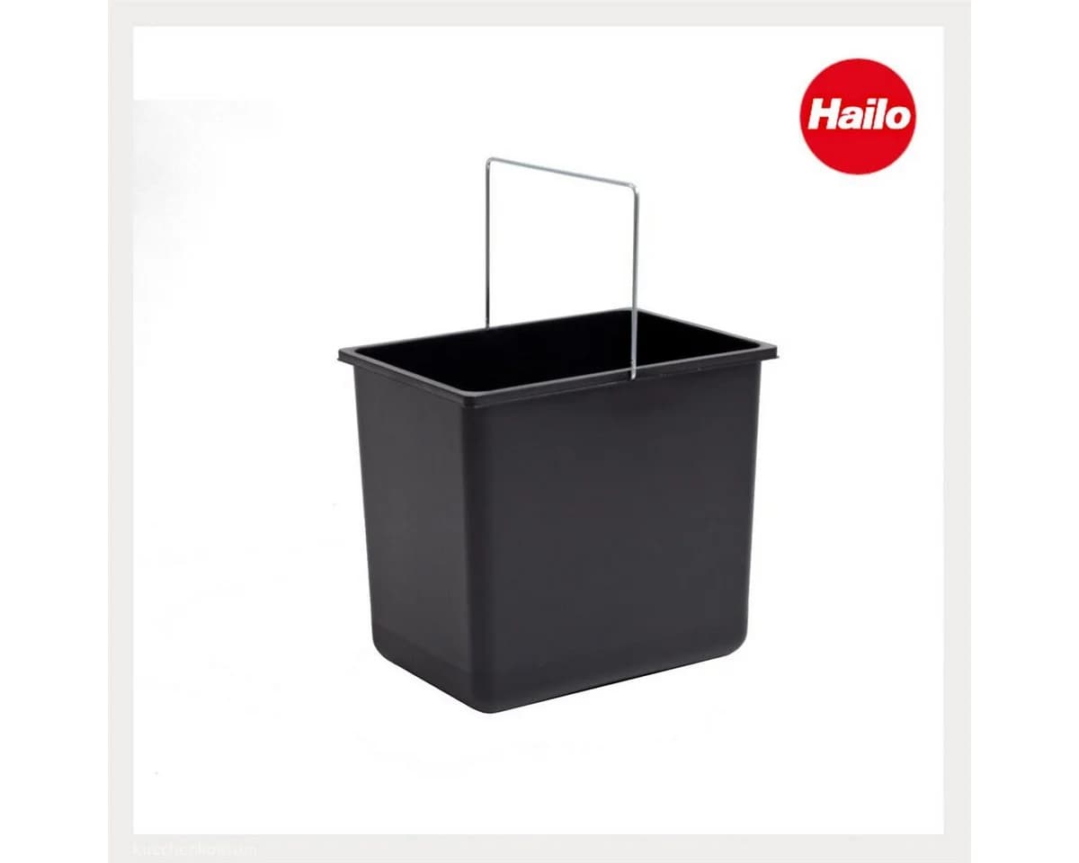 Hailo Einbaumülleimer 18 L Schwarz mit Henkel