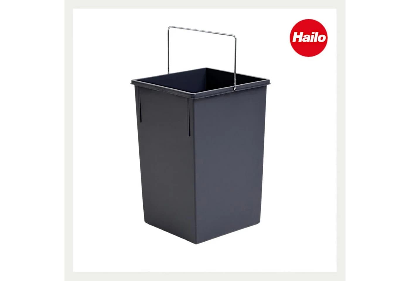 Hailo Inneneimer 15L dunkelgrau mit Metall-Henkel