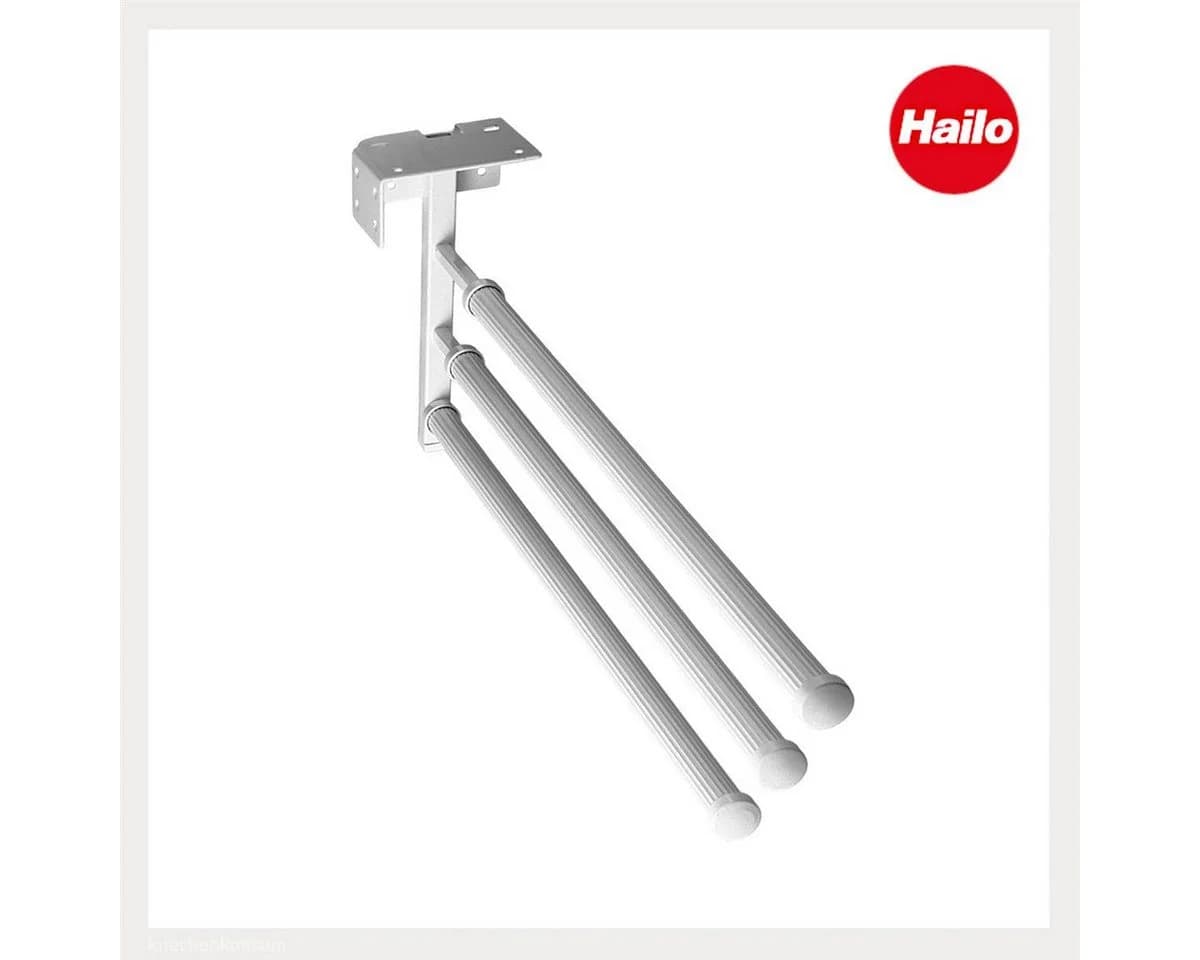 Hailo Teleskop-Handtuchhalter Reinweiß 3-teilig 430 mm