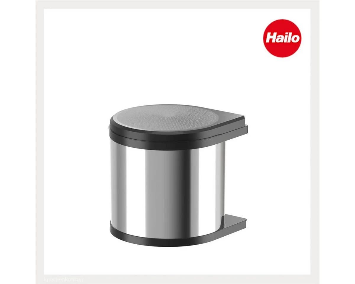 Hailo Einbaumülleimer Mono 12L Edelstahl Schwarz Schwenk