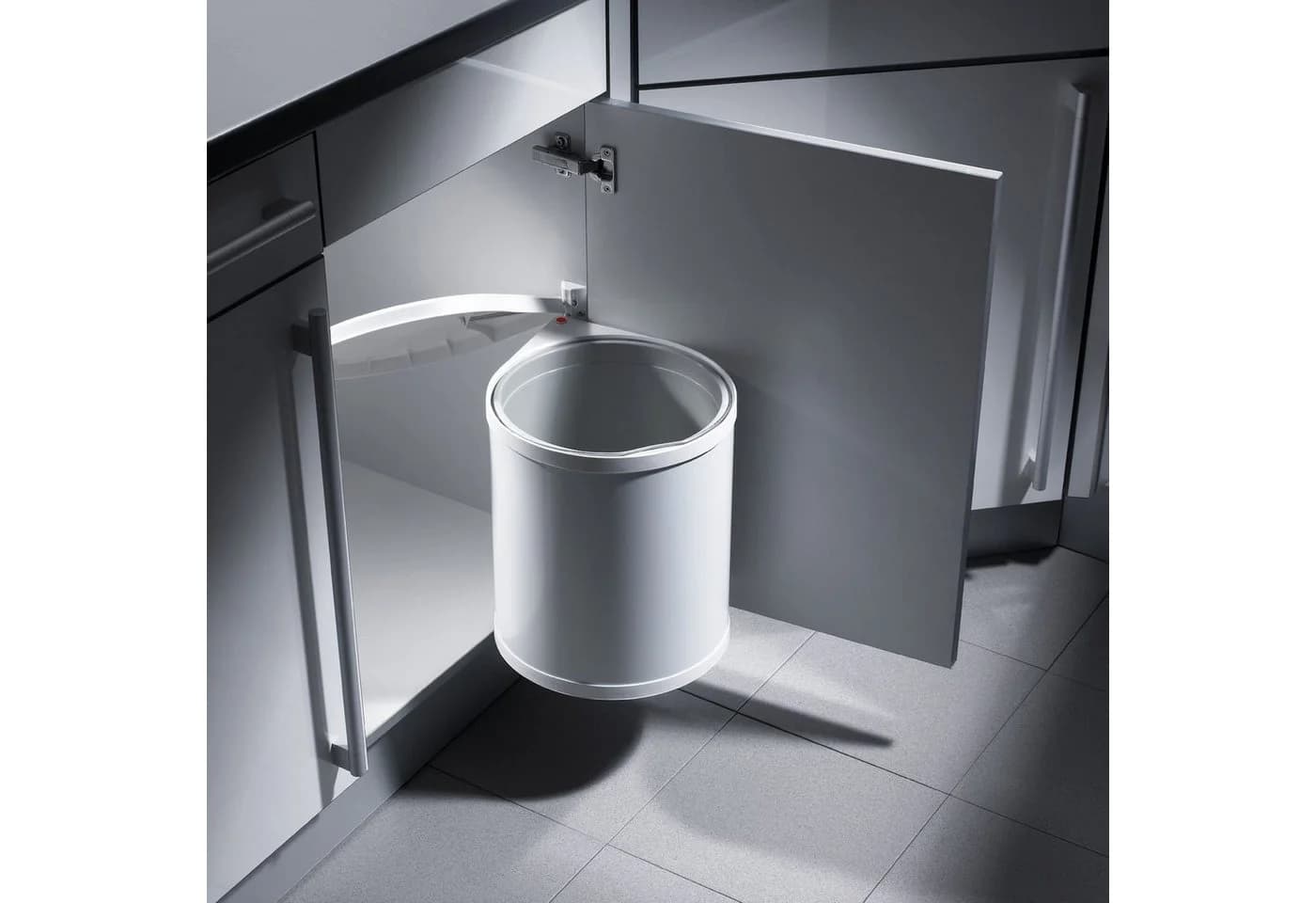 Hailo Einbaumülleimer Mono 15 Liter Edelstahl Weiß Automatischer Deckel