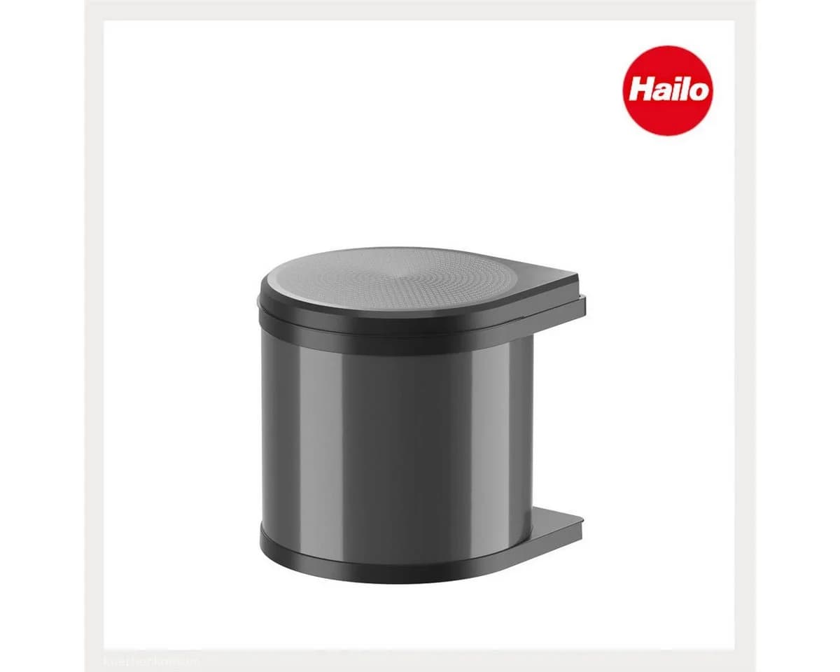 Hailo Einbaumülleimer Mono 12 Liter Schwenk Dunkelgrau Schwarz