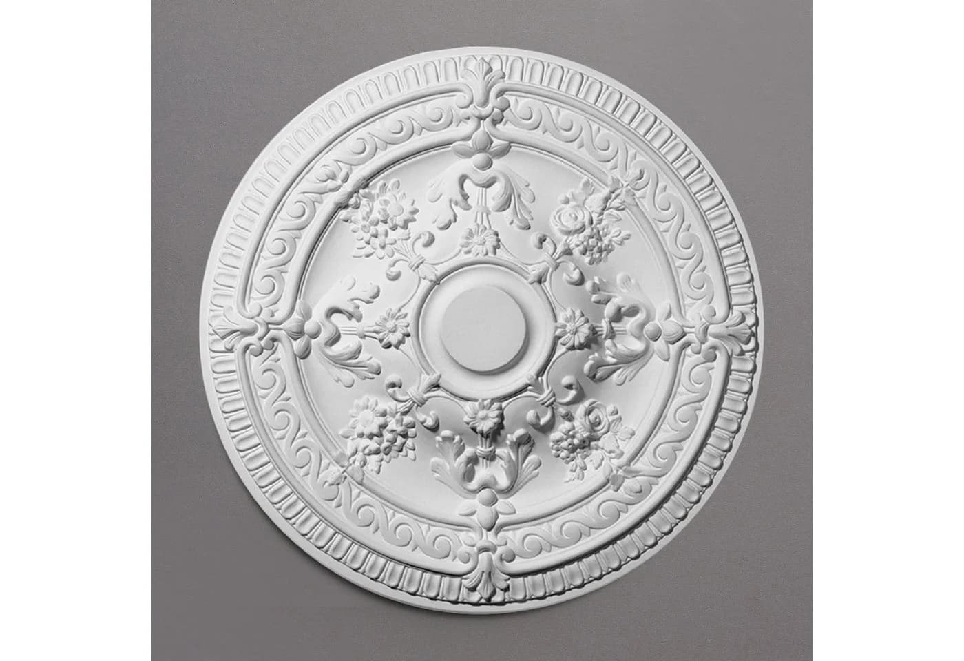 Decosa Deckenrosette Elena Stuckoptik Weiß 62,5 cm - 2 Stück