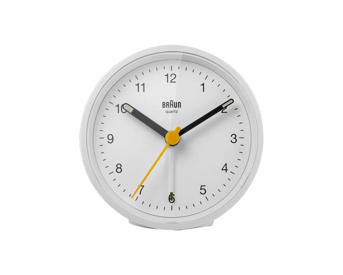 Braun Wecker BC12 Quarzwecker Weiß mit Crescendo-Alarm