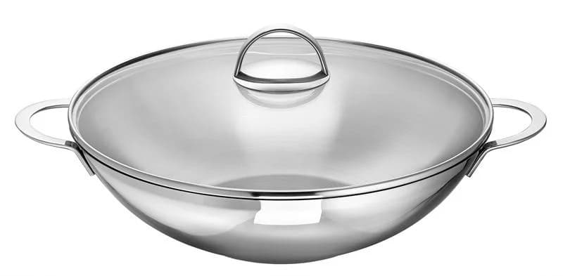 Schulte Ufer Wok Wave Silber Edelstahl Induktion 32 cm