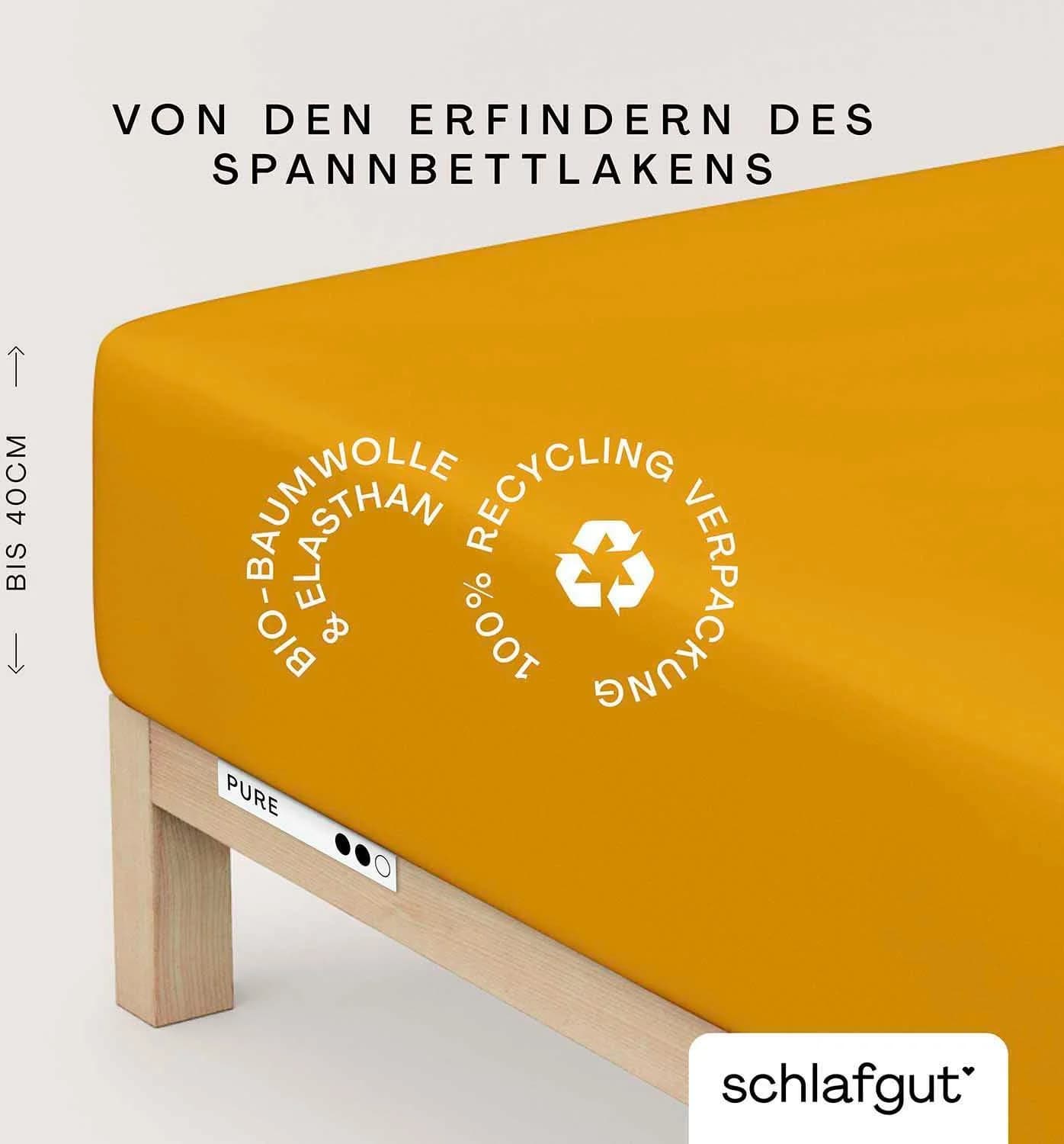 Schlafgut Spannbettlaken Bio-Baumwolle Gelb Jersey-Elasthan